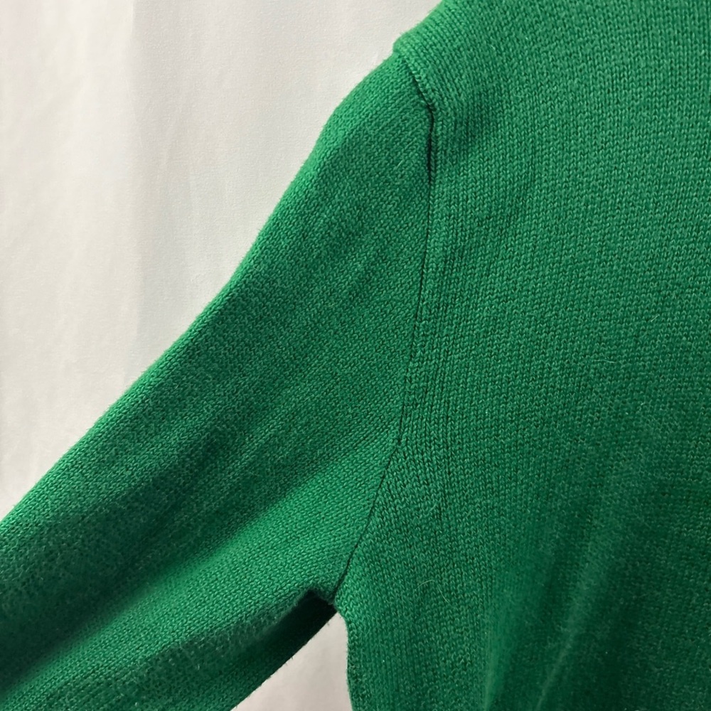 Polo Ralph Lauren Sweater Mens M Green 1/4 Zip Pullover Orange Pony Cotton - Picture 4 of 10